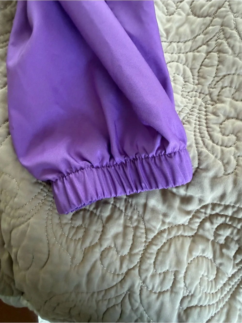 Weissman Purple Sequin Crop Top with Purple Cargo Pants